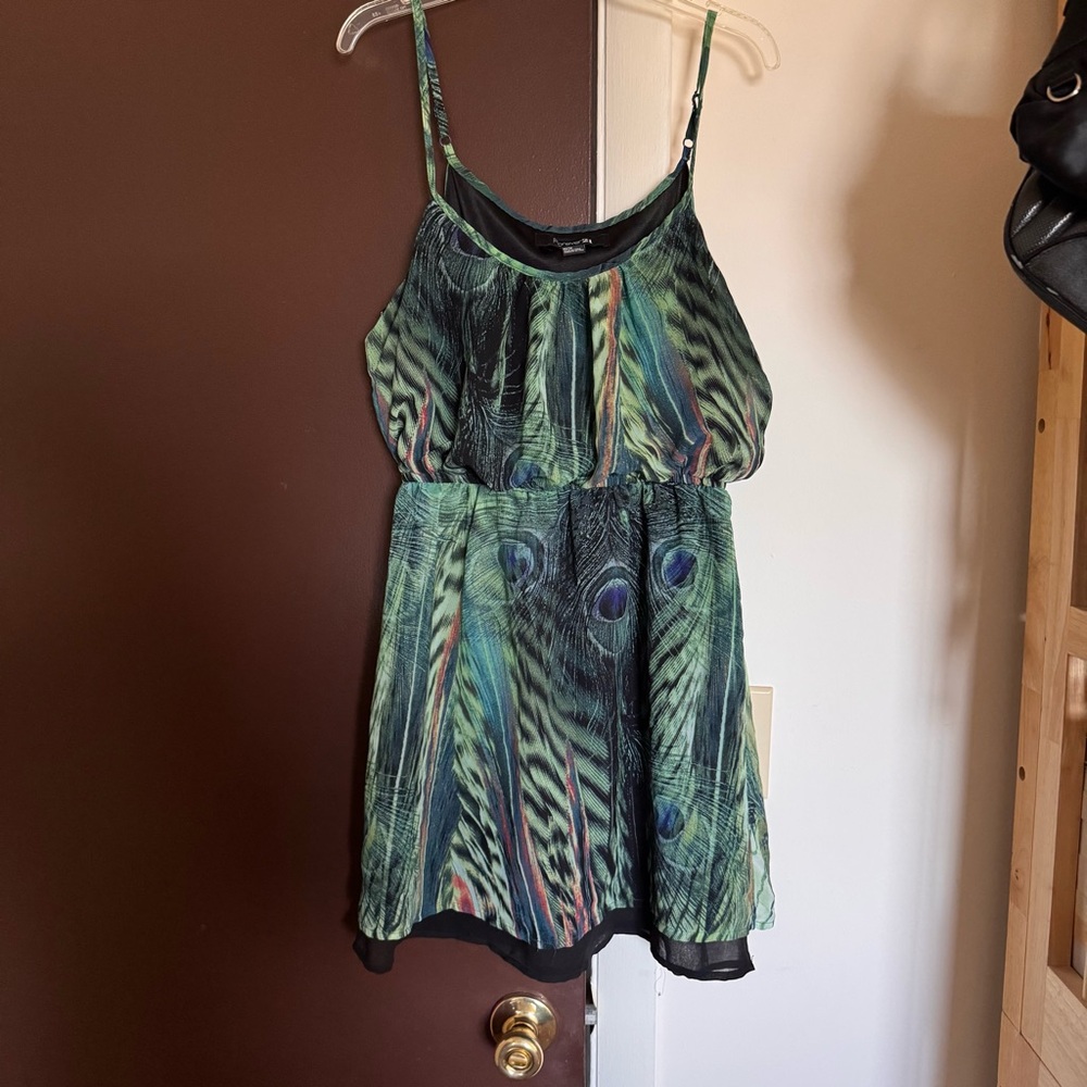 Y2K Forever 21 Peacock Dress SZ M